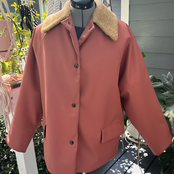Kassl Edition salmon pink shearling jacket - Picture 6 of 9